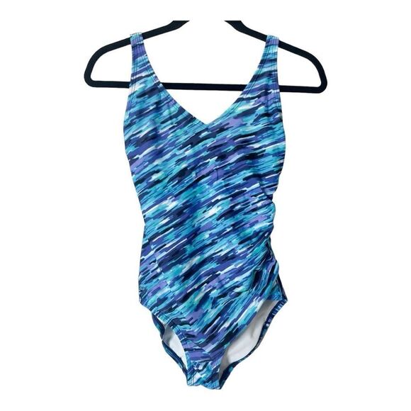 Speedo Women’s Multicolor Athletic Sporty One Piece Swimsuit Size 6 - Picture 1 of 5